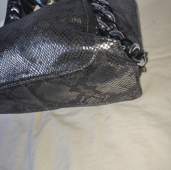 Authentic $448 Michael Kors Gunmetal Python Snakeskin Genuine Leather Pu… - Picture 9 of 16